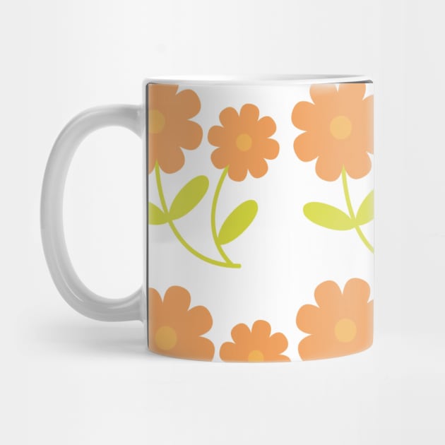 Orange flower pattern design by Artistic_st